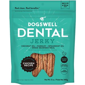 Dogswell Dental Chicken Recipe Jerky Dog Treats, 12-oz bag