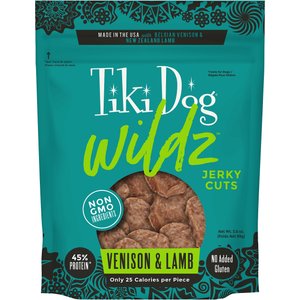 Tiki Dog Wildz Jerky Cuts Venison & Lamb Dog Treats, 3.5-oz bag