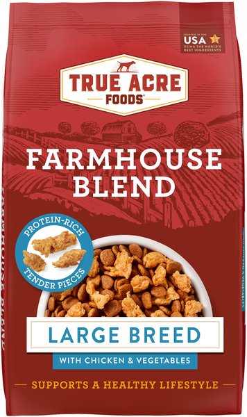 True Acre Foods Farmhouse Blend Large Breed, with Chicken & Vegetable, 30-lb bag slide 1 of 8