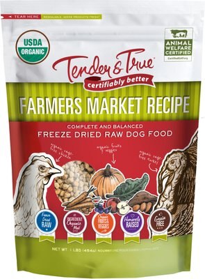 Tender & True Farmers Market Recipe Freeze-Dried Raw Dog Food, 1-lb bag, slide 1 of 1