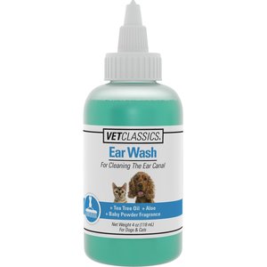 VetClassics Tea Tree Oil Dog & Cat Ear Wash, 4-oz bottle