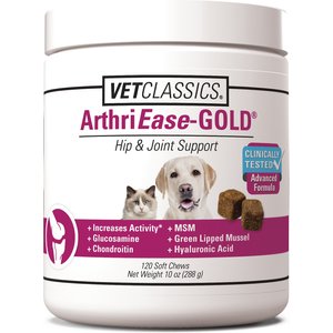 VetClassics ArthriEase GOLD Hip & Joint Support Dog & Cat Supplement, 120 count