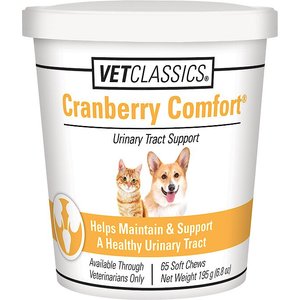VetClassics Cranberry Comfort Urinary Tract Support Dog & Cat Supplement, 65 count