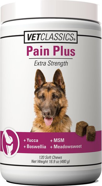 VetClassics Pain Plus Extra Strength Soft Chews Dog Supplement, 120 count slide 1 of 8