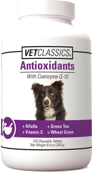 VetClassics Antioxidants With Coenzyme Q-10 Chewable Tablets Dog Supplement, 120 count slide 1 of 8