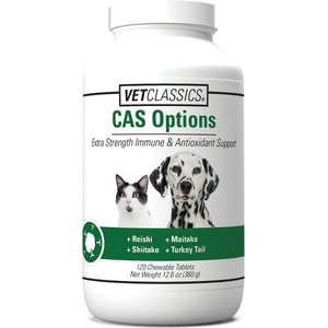VetClassics CAS Options Extra Strength Immune & Antioxidant Support Chewable Tablets Dog & Cat Supplement, 120 count
