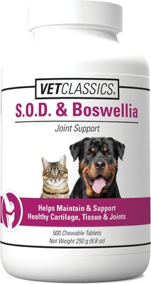 VetClassics S.O.D. & Boswellia Joint Support Chewable Tablets Dog & Cat Supplement, slide 1 of 1