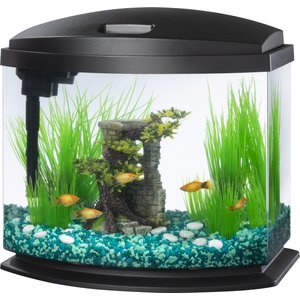 Aqueon LED MiniBow SmartClean Fish Aquarium Kit, Black, 5-gal