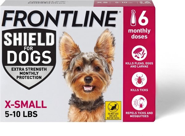 Frontline Shield Flea & Tick Treatment for Extra Small Dogs, 5 - 10 lbs, 6 doses (6-Month Protection) slide 1 of 12