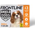 Frontline Shield Flea & Tick Treatment for Small Dogs, 11 - 20 lbs, 3 doses (3-Month Protection)