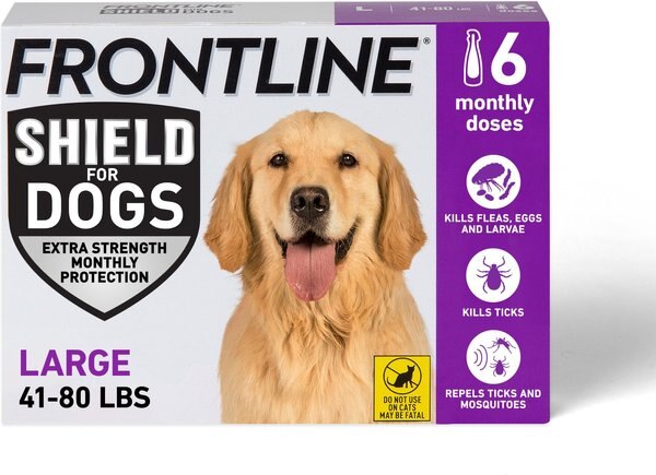 Frontline Shield Flea & Tick Treatment for Large Dogs, 41 - 80 lbs, 6 doses (6-Month Protection) slide 1 of 12