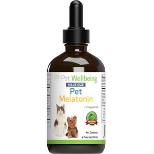 Pet Wellbeing Pet Melatonin Bacon Flavored Liquid Calming Supplement for Dogs, 4-oz bottle