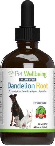 Pet Wellbeing Dandelion Root Bacon Flavored Liquid Digestive & Liver Supplement for Cats & Dogs, 4-oz bottle slide 1 of 4