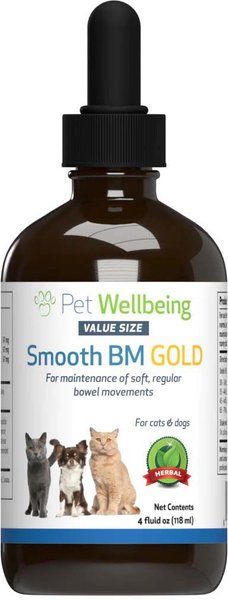 Pet Wellbeing Smooth BM GOLD Bacon Flavored Liquid Digestive Supplement for Cats & Dogs, 4-oz bottle slide 1 of 4