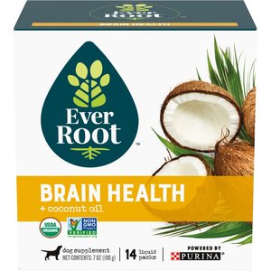 EverRoot Brain Health + Coconut Oil Liquid Dog Supplement, 0.5-oz, case of 14