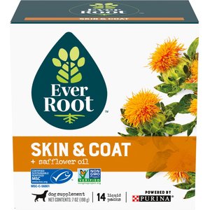 EverRoot Skin & Coat + Safflower Oil Liquid Dog Supplement, 0.5-oz, case of 14
