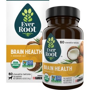 EverRoot Brain Health + Coconut Oil Chewable Tablets Dog Supplement, 60 count