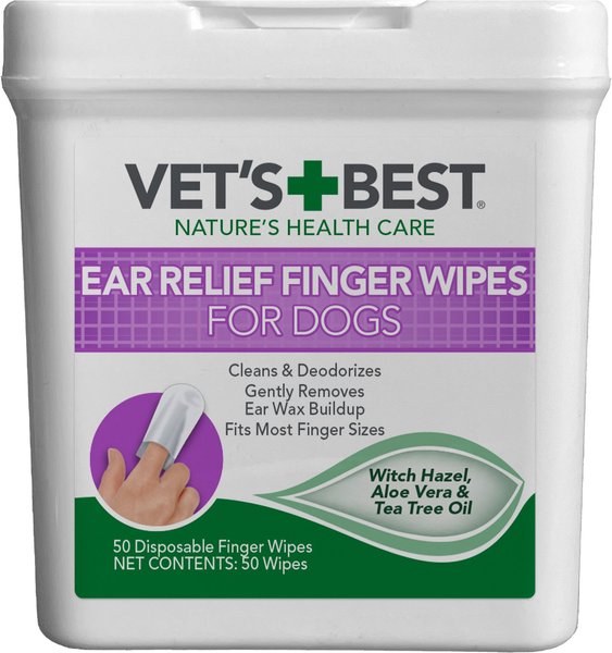 Vet's Best Ear Relief Finger Dog Wipes, 50 count slide 1 of 7