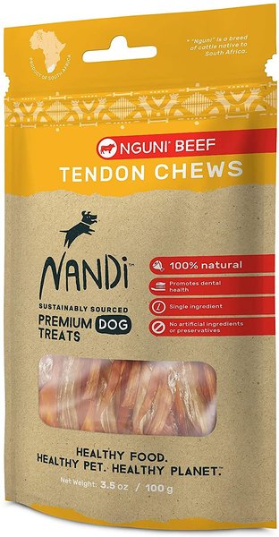 Nandi Nguni Beef Tendon Chews Dog Treats, 3.5-oz bag slide 1 of 6