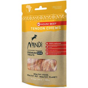 Nandi Nguni Beef Tendon Chews Dog Treats, 3.5-oz bag