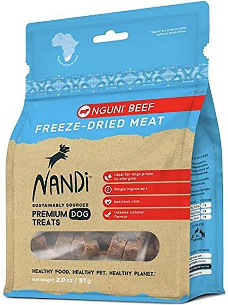 Nandi Nguni Beef Freeze-Dried Dog Treats, 2-oz bag slide 1 of 6