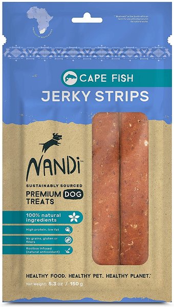 Nandi Cape Fish Jerky Strips Salmon & Trout Dog Treats, 5.3-oz bag slide 1 of 6