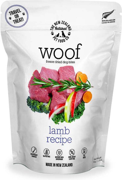 The New Zealand Natural Pet Food Co. Woof Lamb Recipe Grain-Free Freeze-Dried Dog Treats, 1.76-oz bag slide 1 of 3