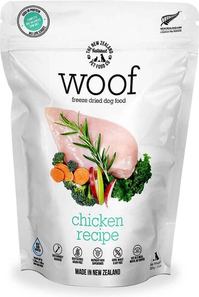 The New Zealand Natural Pet Food Co. Woof Chicken Recipe Grain-Free Freeze-Dried Dog Food, 11-oz bag slide 1 of 3