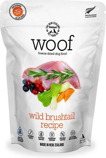 The New Zealand Natural Pet Food Co. Woof Wild Brushtail Recipe Grain-Free Freeze-Dried Dog Food, 11-oz bag slide 1 of 3