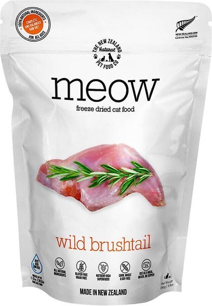 The New Zealand Natural Pet Food Co. Meow Wild Brushtail Grain-Free Freeze-Dried Cat Food, 9-oz bag slide 1 of 3