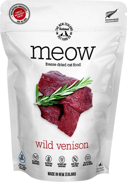 The New Zealand Natural Pet Food Co. Meow Wild Venison Grain-Free Freeze-Dried Cat Food, 9-oz bag slide 1 of 3