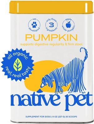 Native Pet Organic Pumpkin Fiber & Diarrhea Relief Powder Dog Supplement, slide 1 of 1