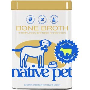 Native Pet Beef Bone Broth Powder Dog & Cat Food Topper, 9.5-oz pouch