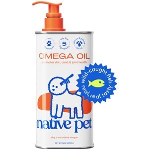 Native Pet Omega 3 Fish Oil Skin & Coat Health Dog Supplement, 16-oz bottle 