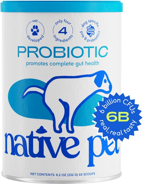 Native Pet Vet-Formulated Probiotics & Prebiotic Dog Supplement, 8.2-oz canister slide 1 of 6