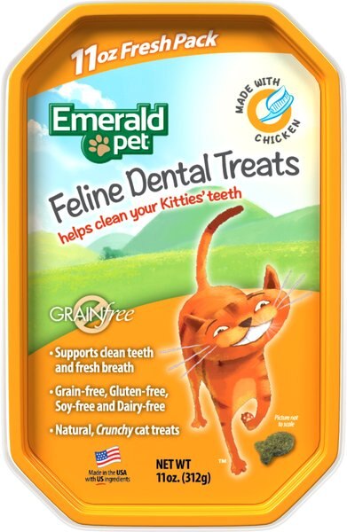 Emerald Pet Feline Dental Treats with Chicken Cat Treats, 11-oz bag slide 1 of 3