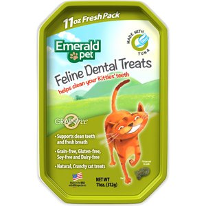 Emerald Pet Feline Dental Tuna Grain-Free Cat Treats, 11-oz bag