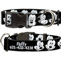 Buckle-Down Disney Mickey Mouse Expressions Polyester Personalized Standard Dog Collar, Large