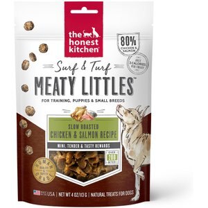 The Honest Kitchen Surf & Turf Meaty Littles Slow Roasted Chicken & Salmon Recipe Dog Treats, 4-oz bag