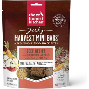 The Honest Kitchen Jerky Harvest Mini Bars Beef Recipe With Carrots & Apples Dog Treats, 4-oz bag