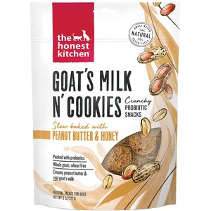The Honest Kitchen Goat's Milk N' Cookies Slow Baked With Peanut Butter & Honey Dog Treats, 8-oz bag