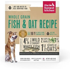 The Honest Kitchen Whole Grain Fish & Oat Recipe Dehydrated Dog Food, 4-lb box
