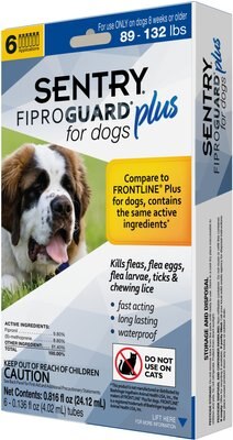 Sentry Fiproguard Plus Squeeze-On Dog Flea & Tick Treatment, 89 - 132lbs, slide 1 of 1