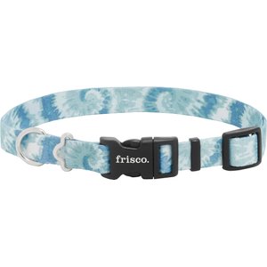 Frisco Blue Tie-Dye Dog Collar, MD - Neck: 14 – 20-in, Width: 3/4-in