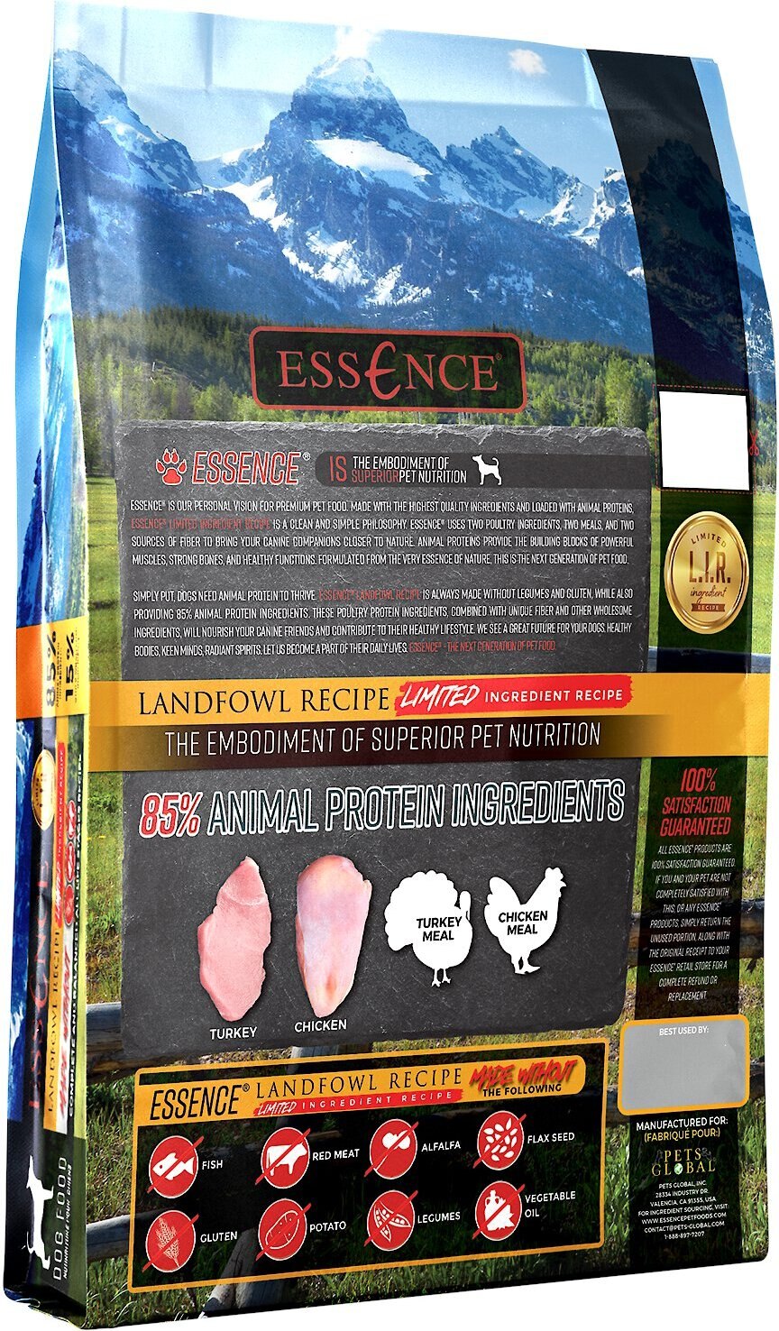 ESSENCE Limited Ingredient Recipe Landfowl Recipe Dry Dog Food, 4lb