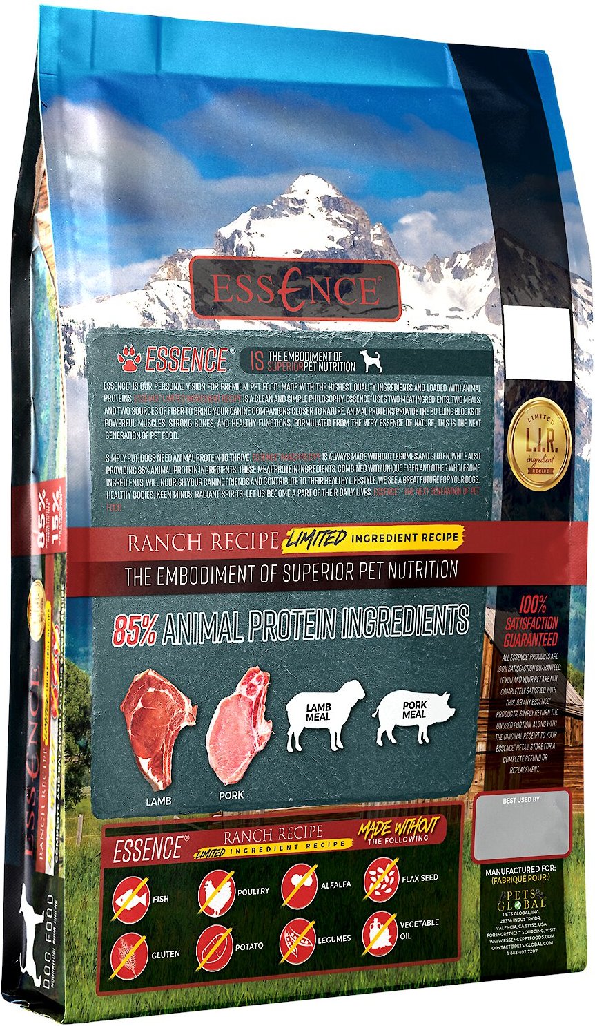 ESSENCE Limited Ingredient Recipe Ranch Recipe Dry Dog Food, 25lb bag