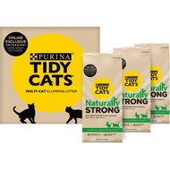 Tidy Cats Naturally Strong Clean Lemongrass Scented Clumping Clay Cat Litter, 13.3-lb bag, 3 count