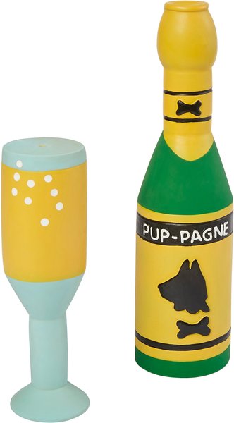 Frisco Champagne & Flute Latex Squeaky Dog Toy, 2 count slide 1 of 3