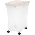 IRIS Premium Airtight Dog & Cat Food Storage Container, Clear/Off-White, 67-qt