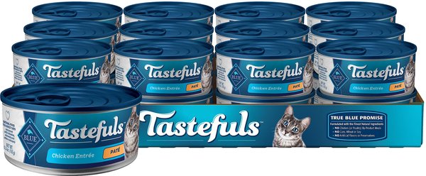 Blue Buffalo Tastefuls Chicken Entrée Pate Wet Cat Food, 5.5-oz can, case of 24 slide 1 of 8